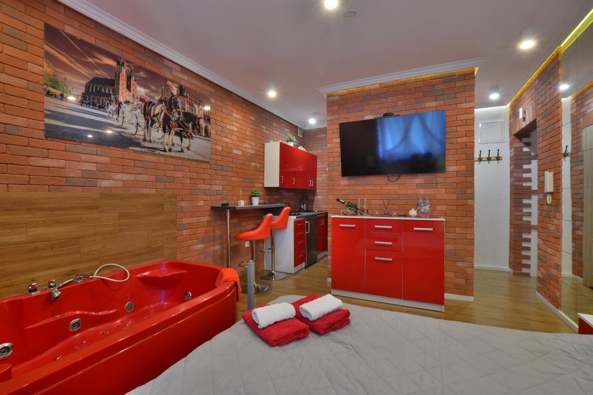 Jacuzzi Apartment Red Krakow Dış mekan fotoğraf